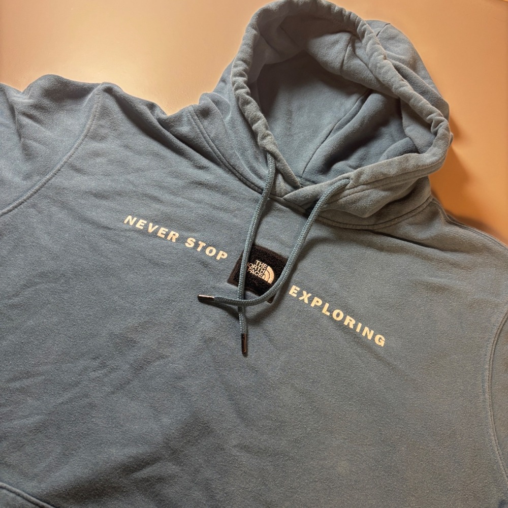 The North Face Pullover Hoodie‎ Mens XL Blue Never Stop Exploring Casual